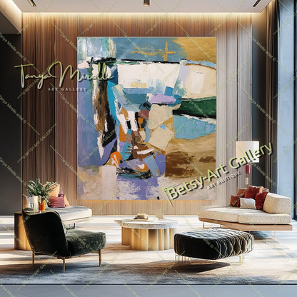 Colorful Textured Canvas Wall Art for Home or Office # 224