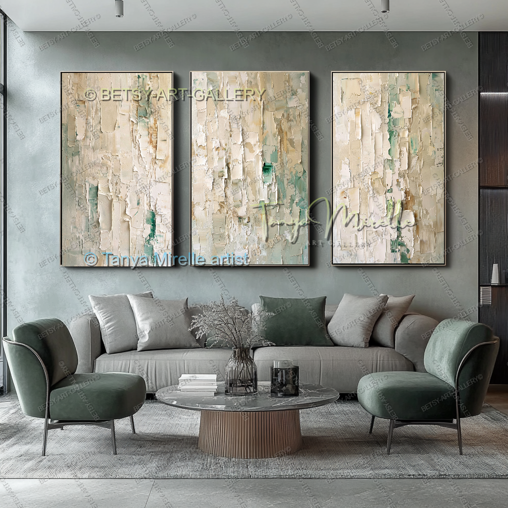 Soft Beige Composition – Handcrafted Impasto Oil Canvas