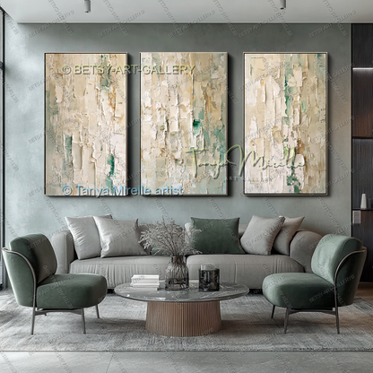 Soft Beige Composition – Handcrafted Impasto Oil Canvas