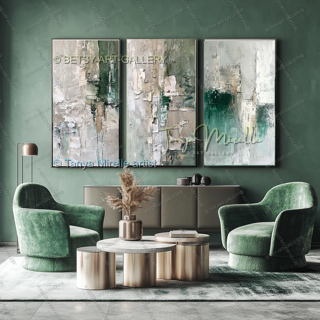Serene Neutral Painting - Large Modern Abstract Impasto Painting