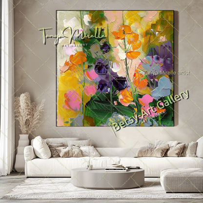 Abstract Flower Art Large Canvas Wall Decor