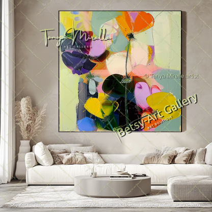 Abstract Flower Art Large Canvas Wall Decor