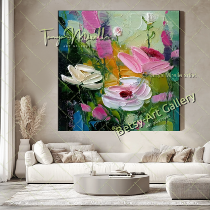 Abstract Flower Painting Modern Living Room Art