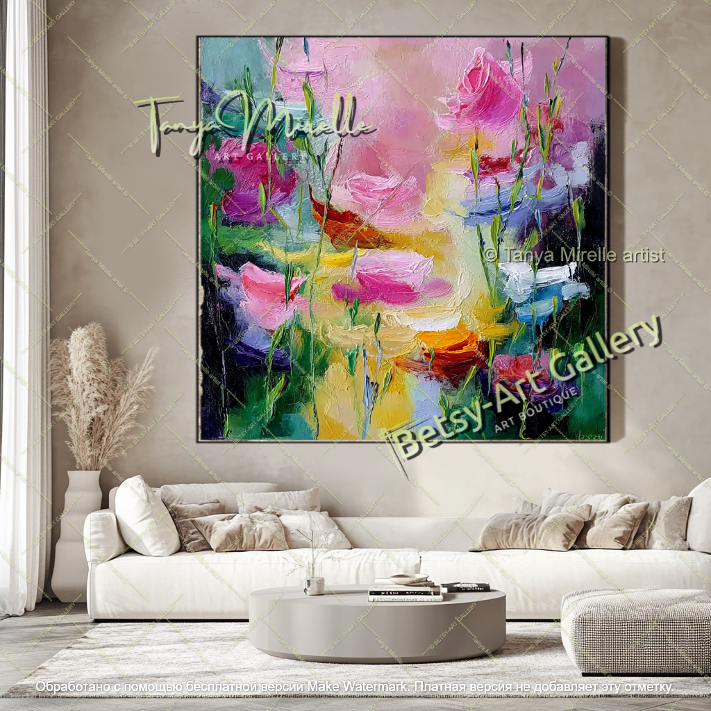 Abstract Floral Wall Art Modern Home Decor