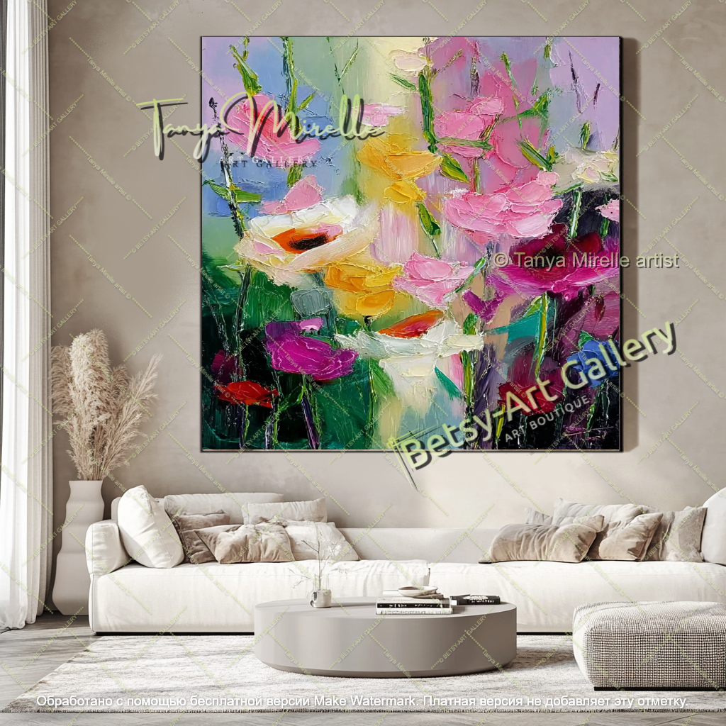 Abstract Floral Wall Art Modern Home Decor