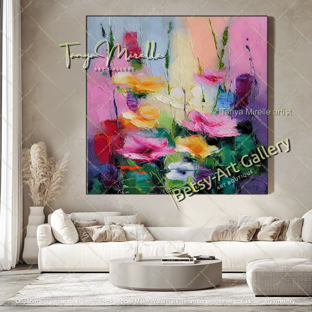 Abstract Floral Wall Art Modern Home Decor