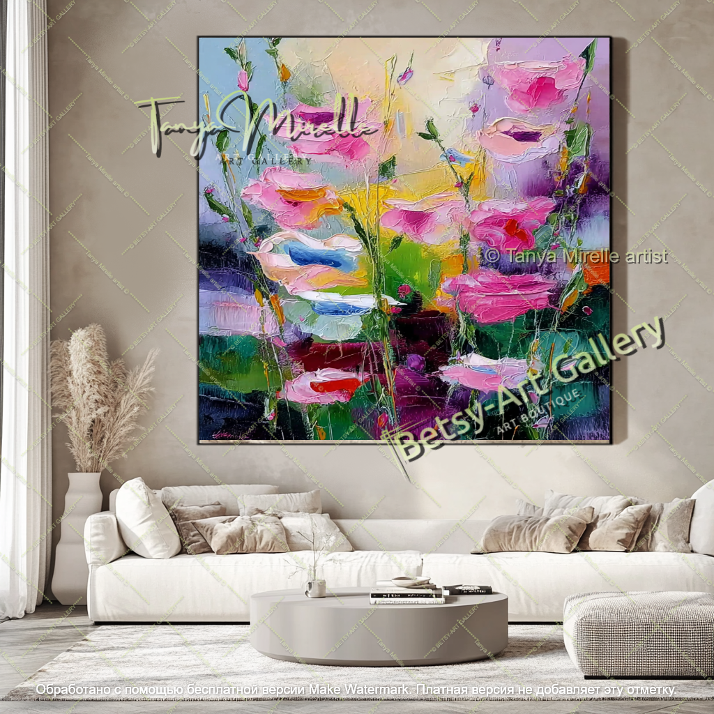 Abstract Floral Wall Art Modern Home Decor
