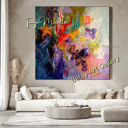 Modern Home Decor Underwater Floral Abstract Painting