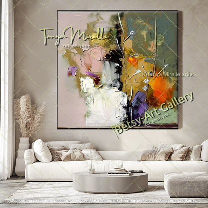 Luxury Textured Floral Wall Art Canvas