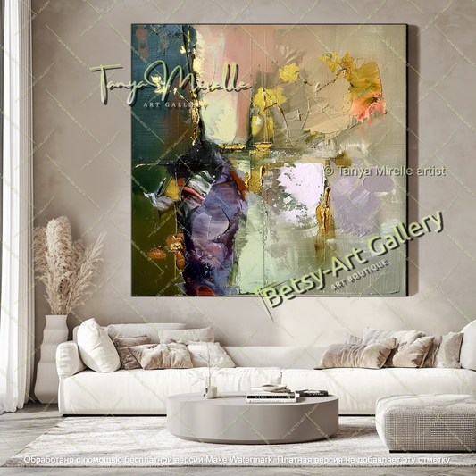 Luxury Textured Floral Wall Art Canvas