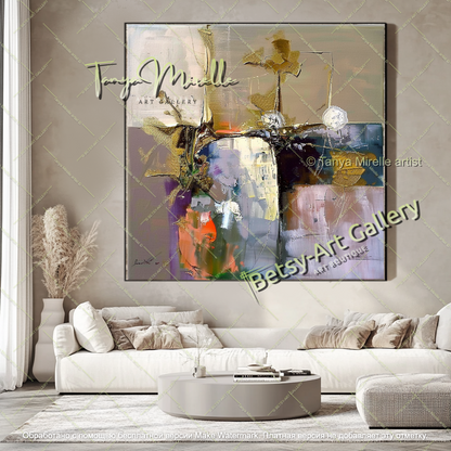 Luxury Textured Floral Wall Art Canvas