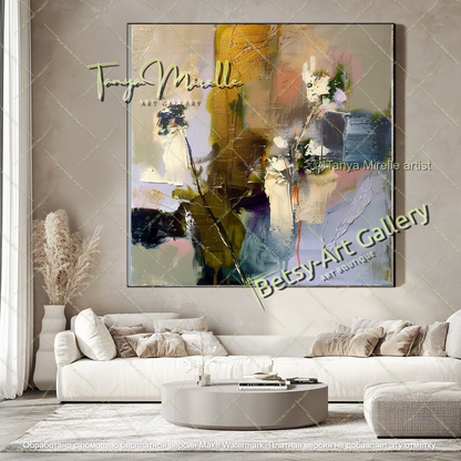 Luxury Textured Floral Wall Art Canvas