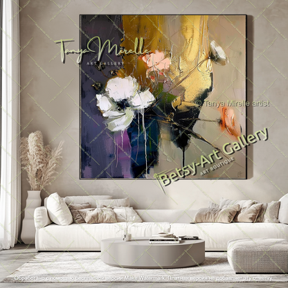Large Floral Art Modern Wall Decor Painting