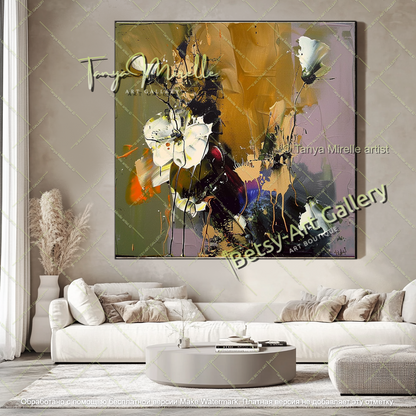Large Floral Art Modern Wall Decor Painting