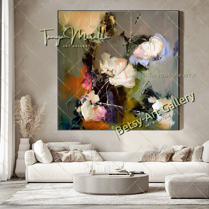 Large Floral Art Modern Wall Decor Painting