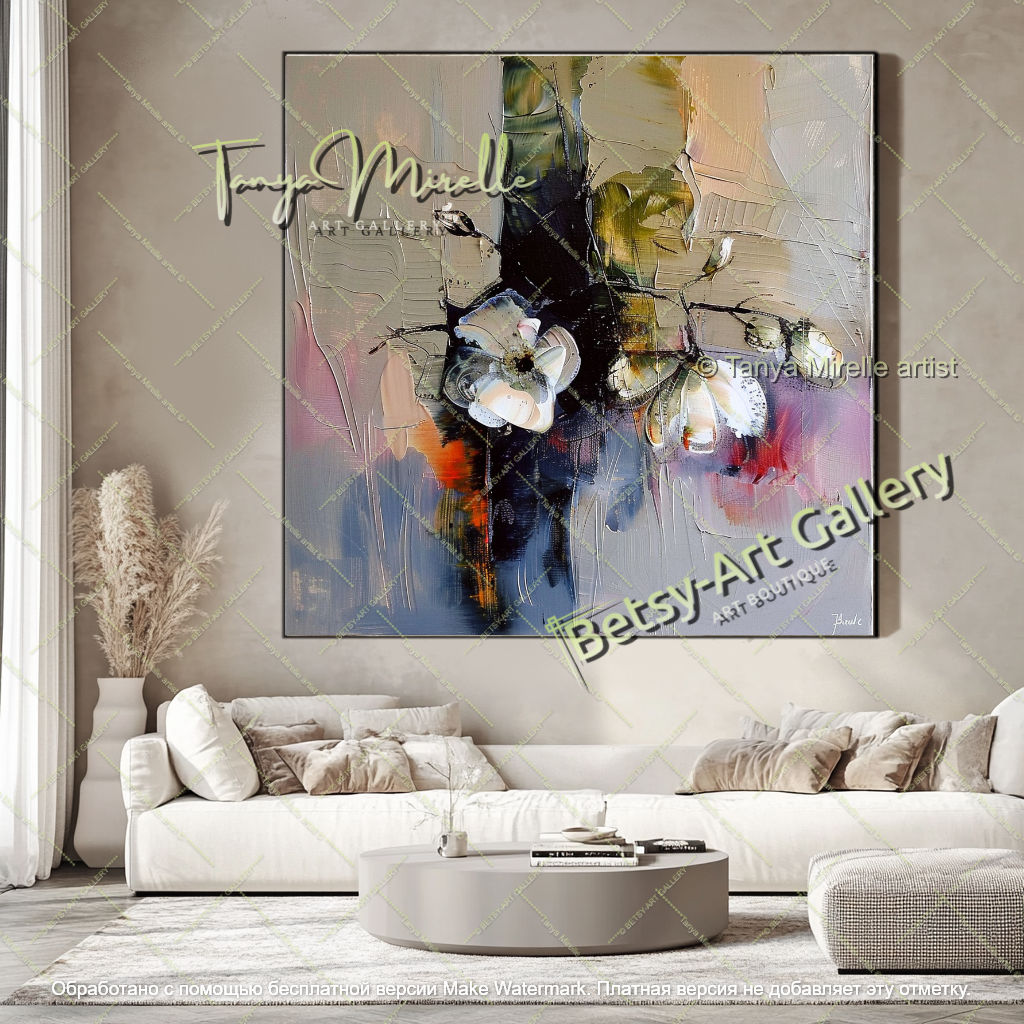 Abstract Flower Canvas Art for Modern Interiors