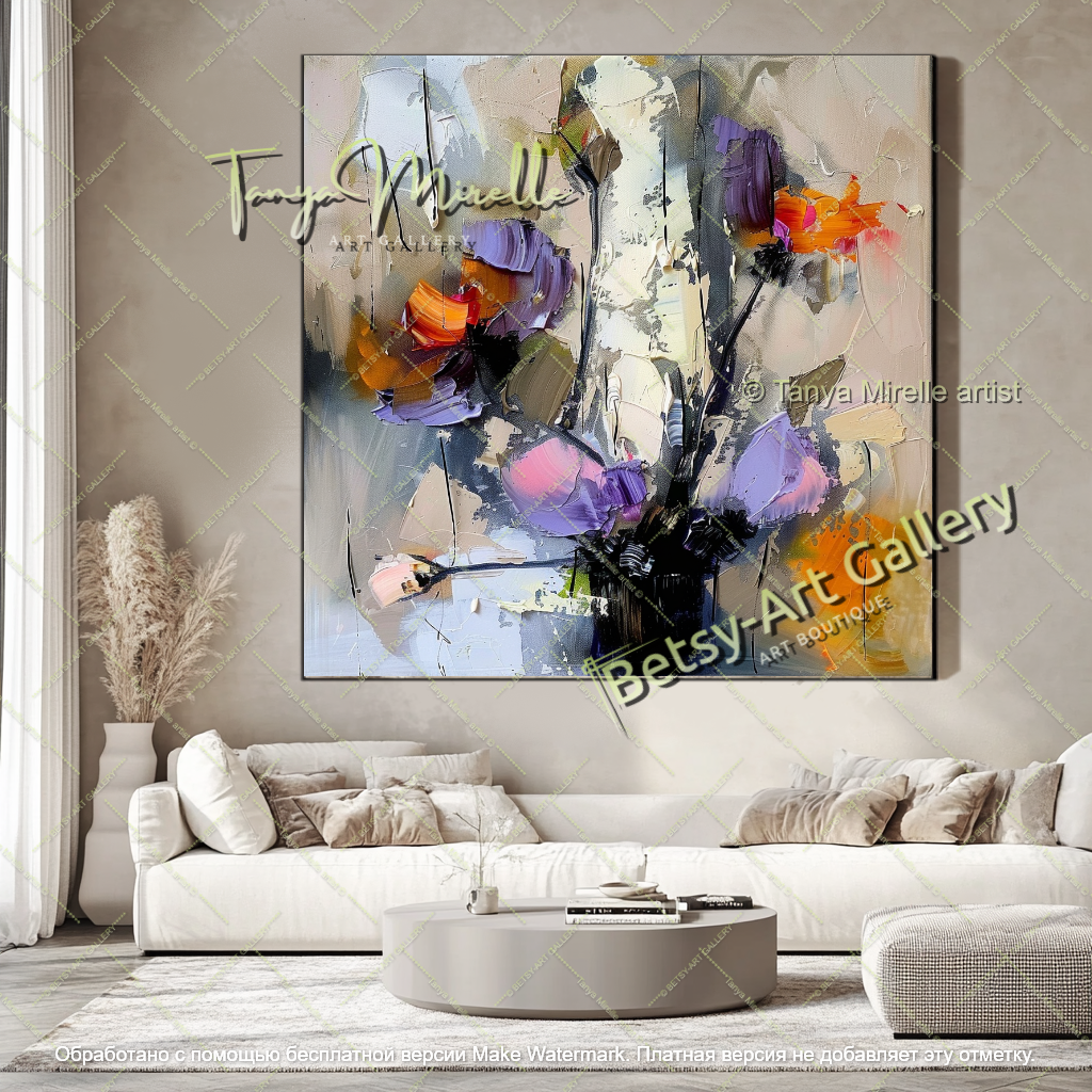 Abstract Flower Canvas Art for Modern Interiors
