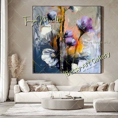 Abstract Flower Canvas Art for Modern Interiors