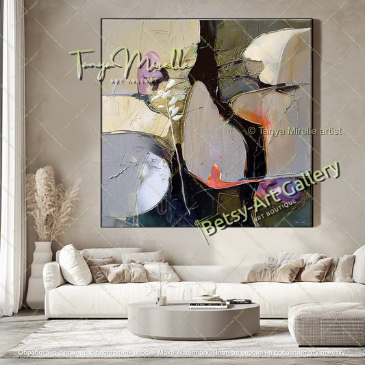 Large Statement Floral Wall Art Modern Canvas
