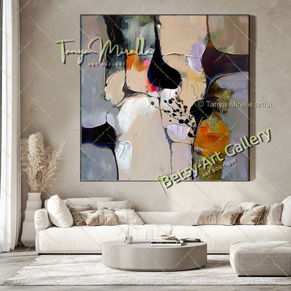 Large Statement Floral Wall Art Modern Canvas