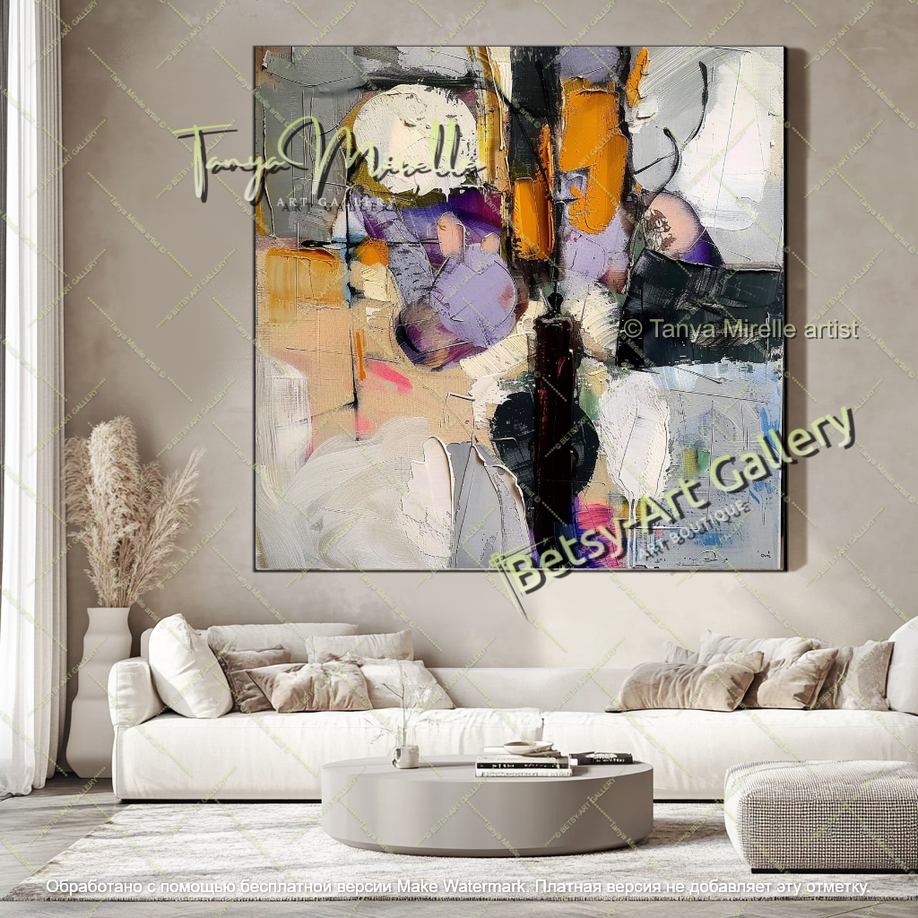Large Statement Floral Wall Art Modern Canvas