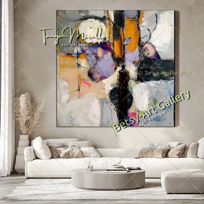 Large Statement Floral Wall Art Modern Canvas