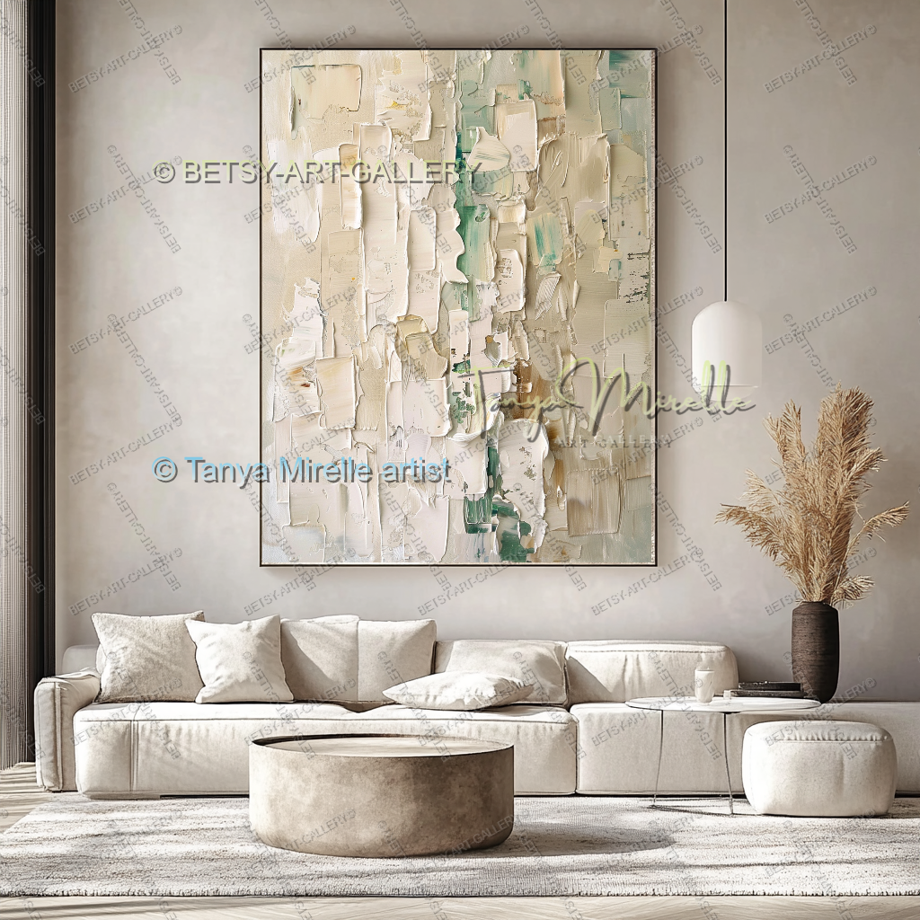 Soft Beige Composition – Handcrafted Impasto Oil Canvas