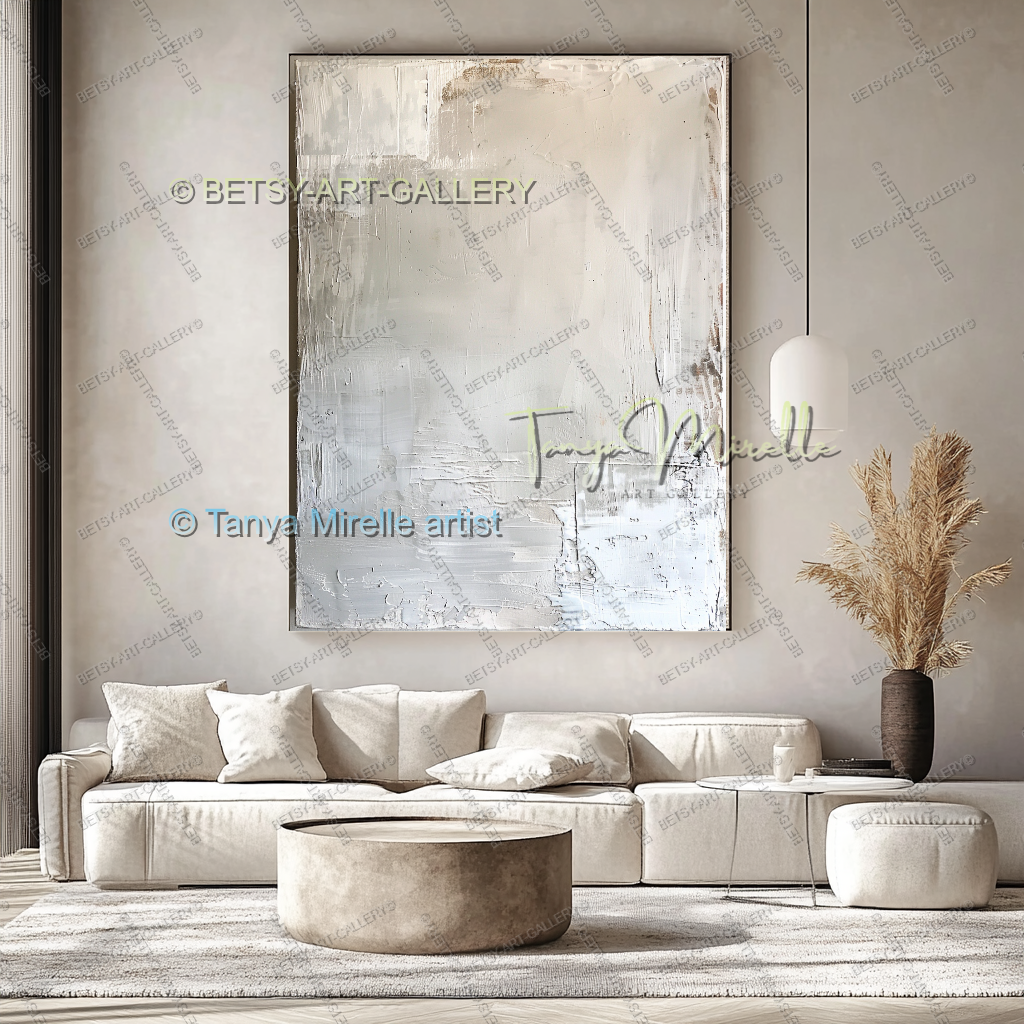 Luxury Minimalist Textured Abstract Canvas Painting