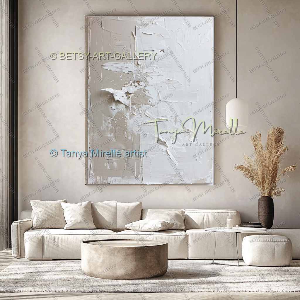 Luxury Minimalist Textured Abstract Canvas Painting