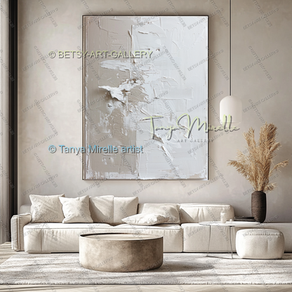 Luxury Minimalist Textured Abstract Canvas Painting