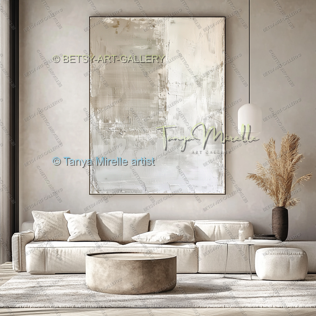 Warm Minimalism - Luxury Neutral Wall Art for Living Room
