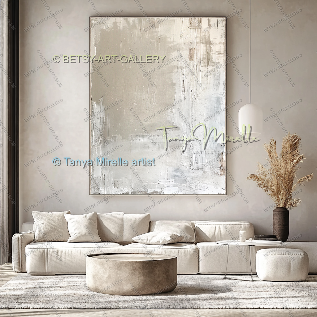 Warm Minimalism - Luxury Neutral Wall Art for Living Room