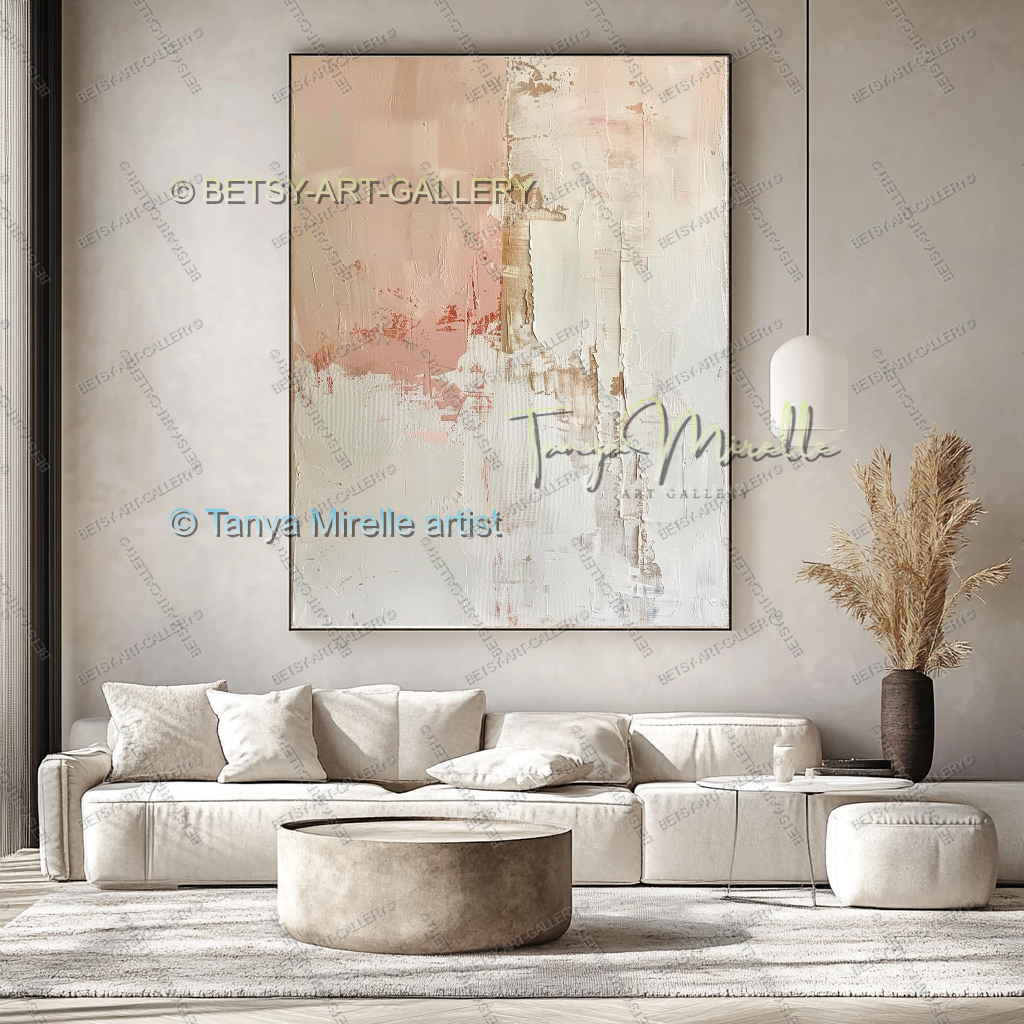 Modern Coral Statement - Elegant Abstract Canvas for Modern Homes