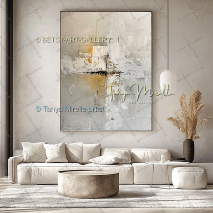 Urban Earth Abstract - ContemporaryTextured Canvas Art for Living Room