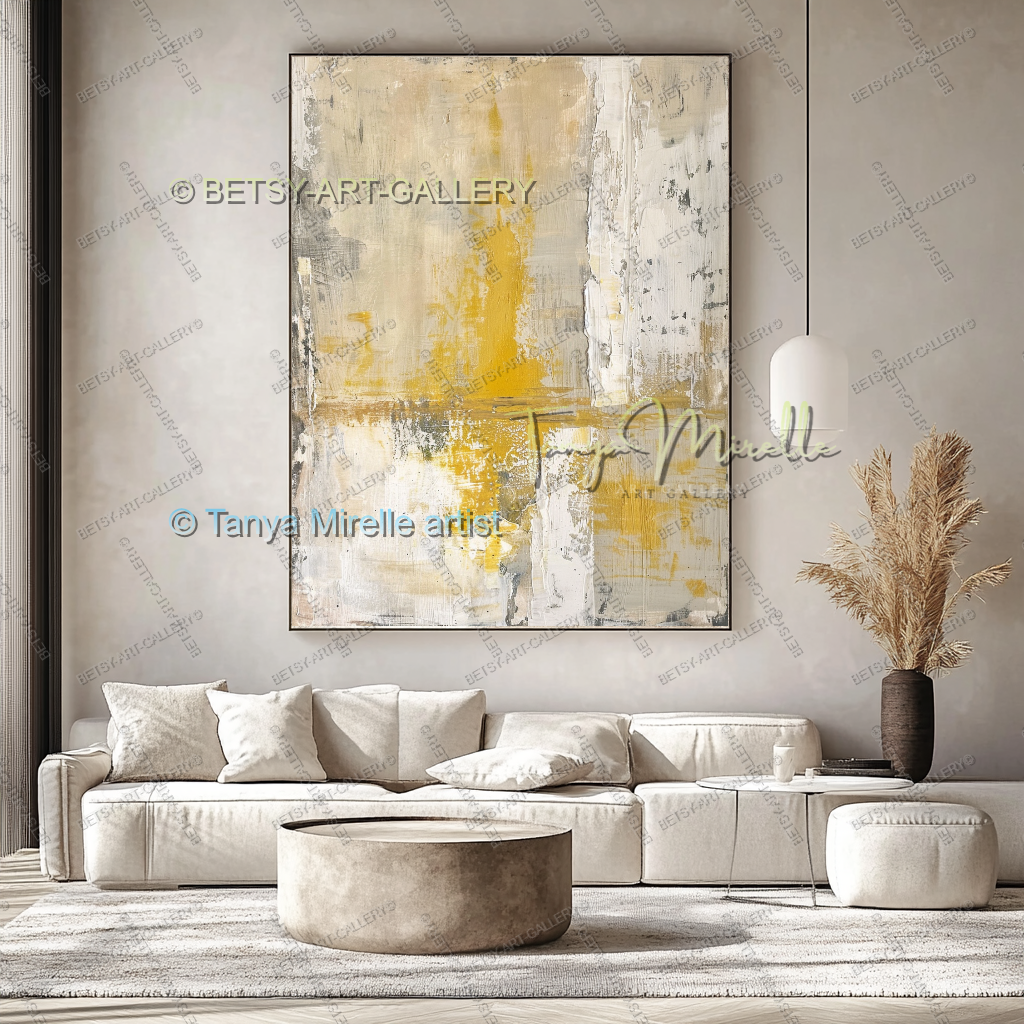 Urban Earth Abstract - ContemporaryTextured Canvas Art for Living Room