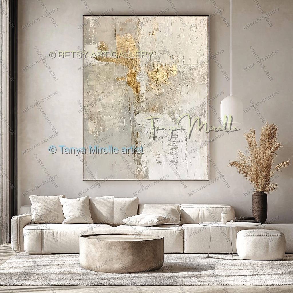 Contemporary Gold Texture - Minimalist Painting for Modern Homes