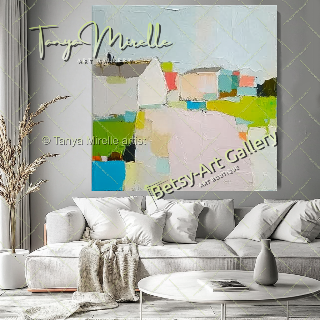 Minimalist Landscape Artwork – Impasto Abstract Painting