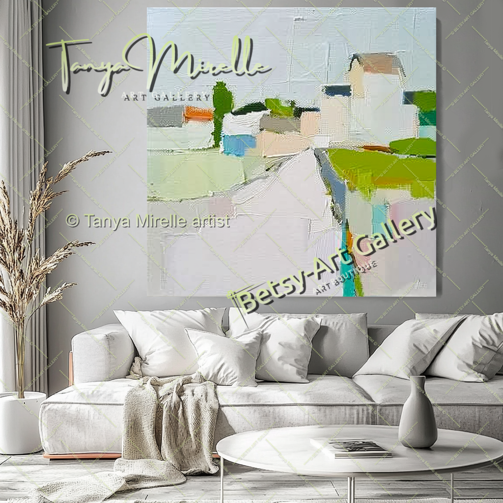 Minimalist Landscape Artwork – Impasto Abstract Painting
