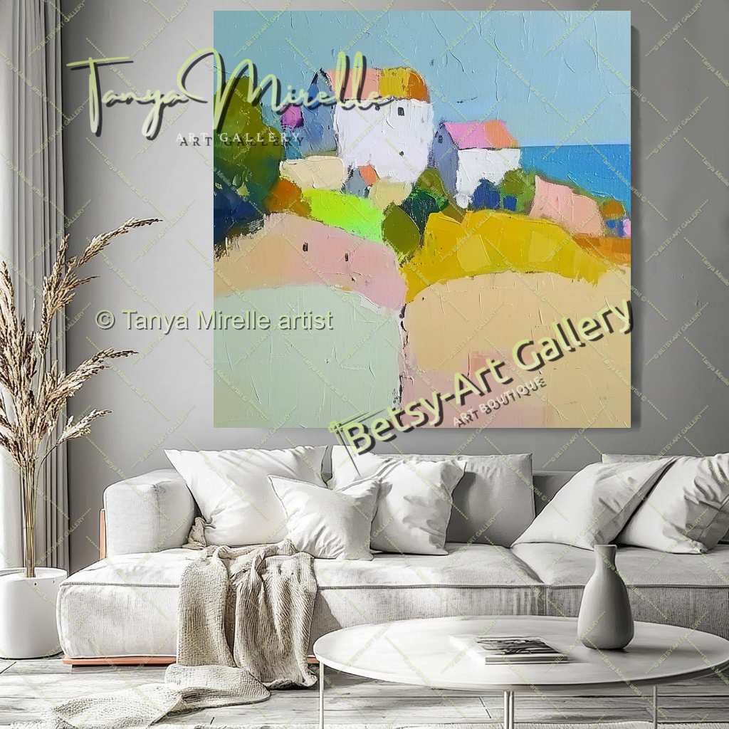 Minimalist Landscape Artwork – Impasto Abstract Painting