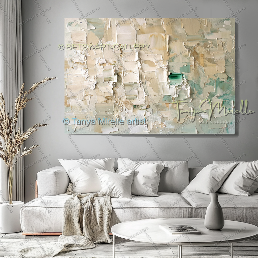 Soft Beige Composition – Handcrafted Impasto Oil Canvas