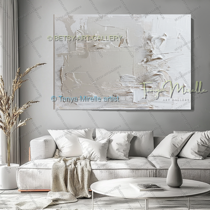 Luxury Minimalist Textured Abstract Canvas Painting