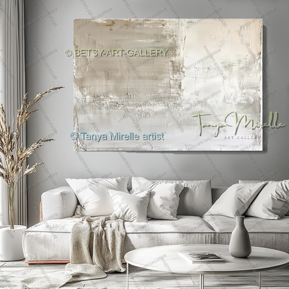 Warm Minimalism - Luxury Neutral Wall Art for Living Room