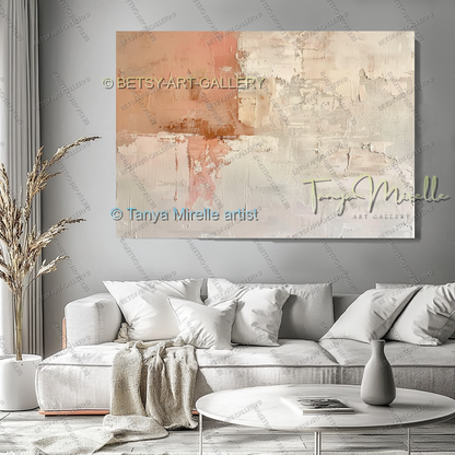 Modern Coral Statement - Elegant Abstract Canvas for Modern Homes