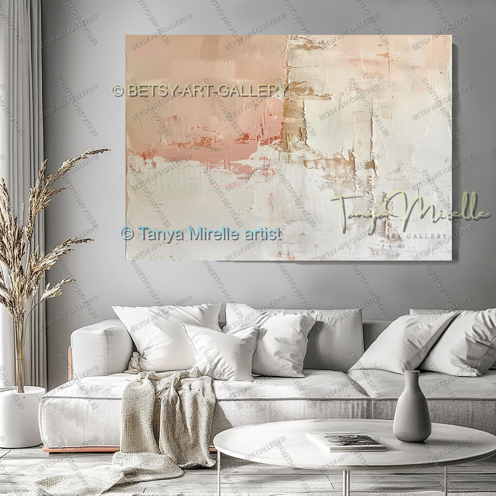 Modern Coral Statement - Elegant Abstract Canvas for Modern Homes