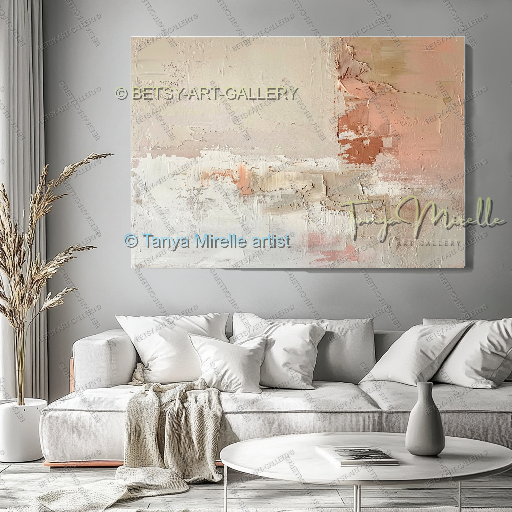 Modern Coral Statement - Elegant Abstract Canvas for Modern Homes