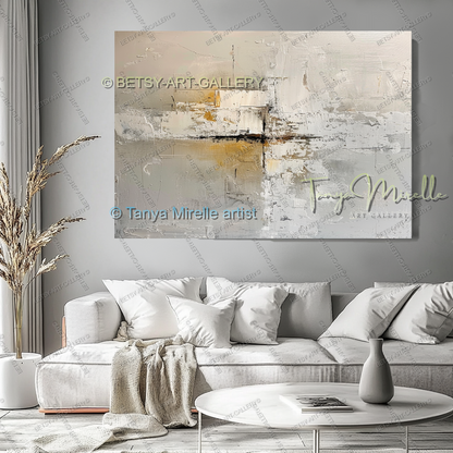 Urban Earth Abstract - ContemporaryTextured Canvas Art for Living Room