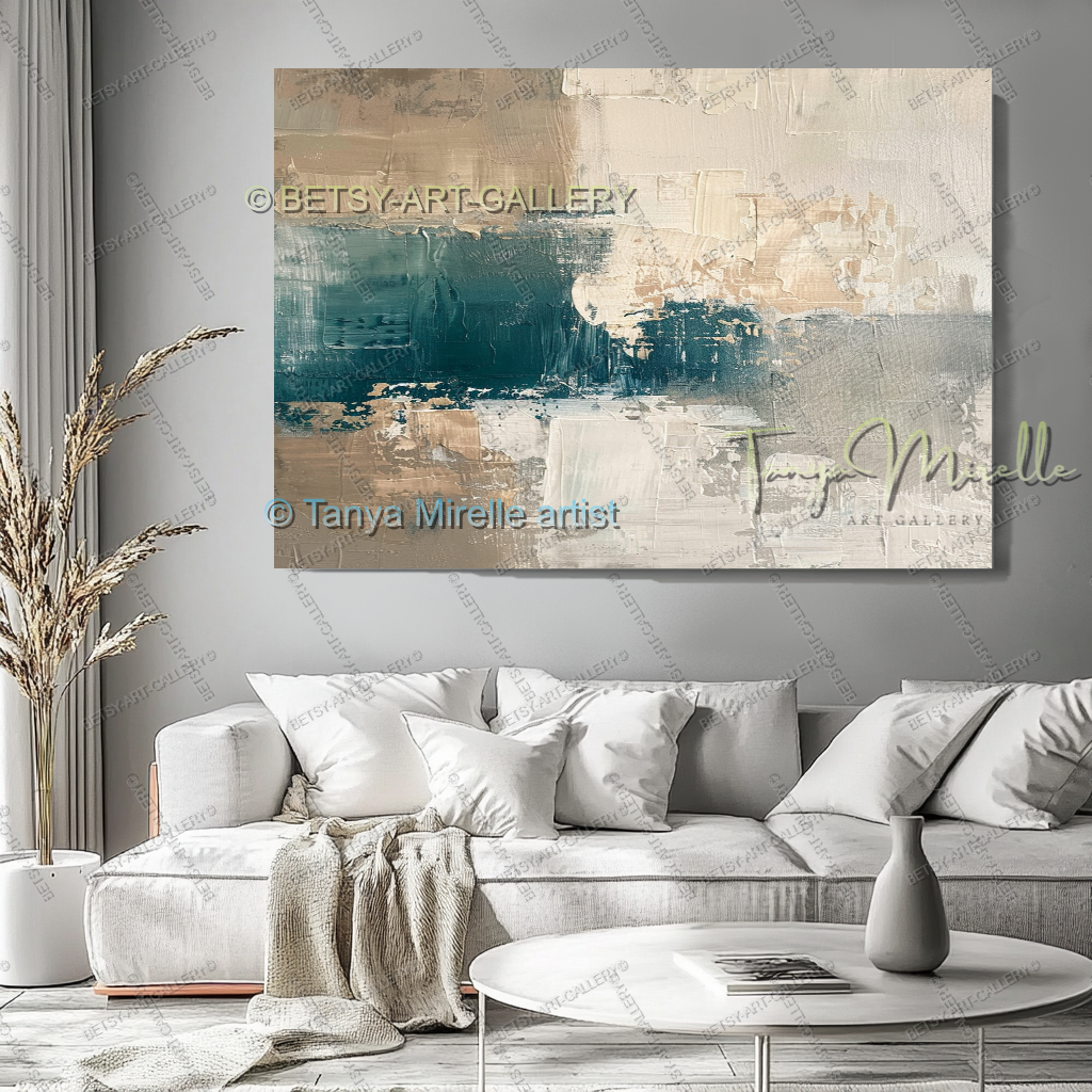 Contemporary Neutral Canvas Art - Textured Canvas Art for Home or Office