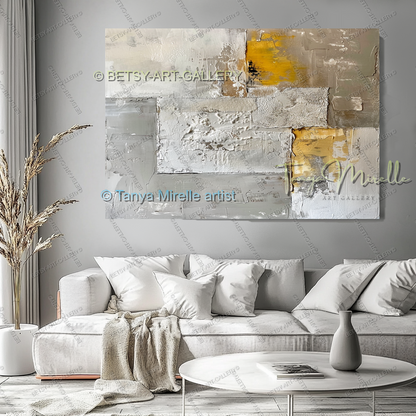 Urban Earth Abstract - ContemporaryTextured Canvas Art for Living Room