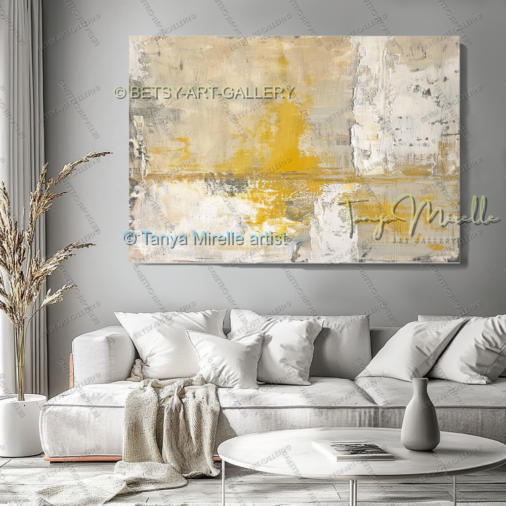 Urban Earth Abstract - ContemporaryTextured Canvas Art for Living Room