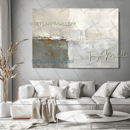 Modern Loft Painting - Abstract Textured Canvas Art for Office or Home
